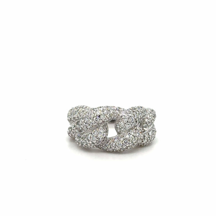 Bague 54 Bague Maillon Or blanc et Diamants 58 Facettes 1.0000303/1