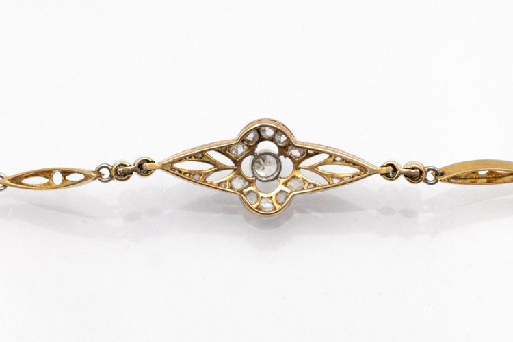 Bracelet Bracelet en or jaune et platine avec diamants du début du XXe siècle 58 Facettes 10584