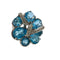 Bague 49 BAGUE AU DESIGN CONTEMPORAIN en OR 18 carats avec DIAMANTS et TOPAZE SUISSE 58 Facettes Q267B
