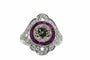 Bague Bague en platine sertie de diamants et de rubis. Style Art déco. 58 Facettes 50241