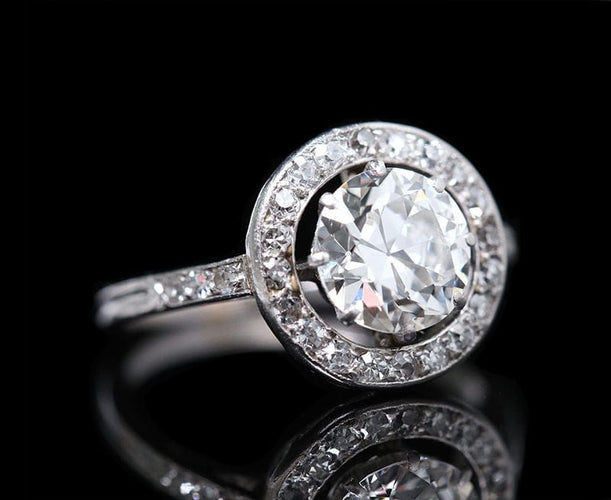 Bague Bague art déco solitaire platine diamant 58 Facettes