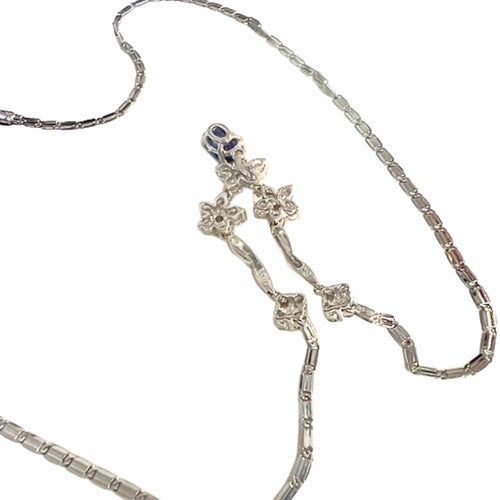 Collier Collier / ras du cou moderne du XXIe siècle avec SAPHIR et diamants 58 Facettes Q138B(952)