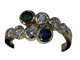 Bague 53.5 Bague saphir émeraude et diamant serpent en or jaune 58 Facettes BA-70