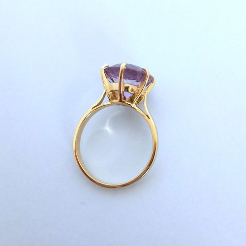 Bague Améthyste en Solitaire Or Jaune 18 K