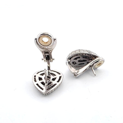 Boucles d'oreilles Boucles d'oreilles en or blanc avec diamants 58 Facettes