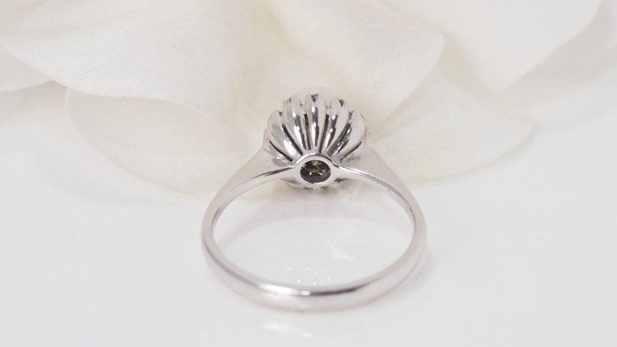 Bague 54 Bague en Or Blanc Perle & Diamants 58 Facettes 31881