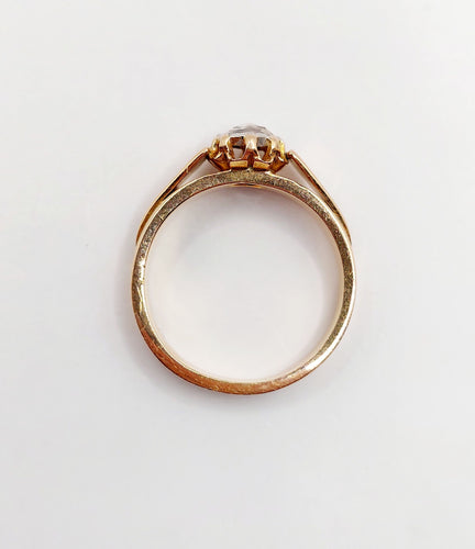 Bague 55 Bague chevalière antique or rose diamant taille rose (circa 1900) 58 Facettes A06285