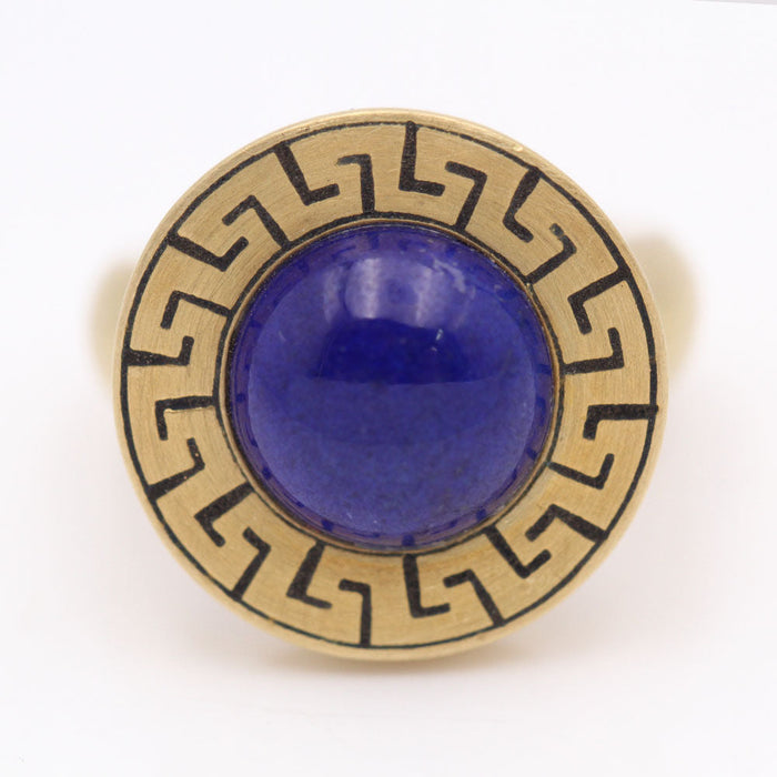 Bague en or AZTECA avec lapis-lazuli