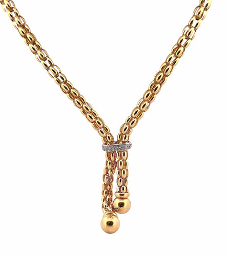 Collier Collier maille Popcorn à pompons en or 18 carats 58 Facettes