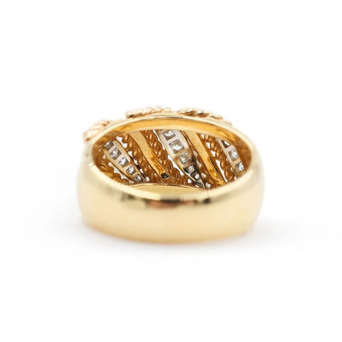 Bague Bague en or blanc et jaune sertie de diamants de 0,42 ct 58 Facettes 13238