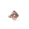 Bague marquise ancienne rubis diamant en or deux tons