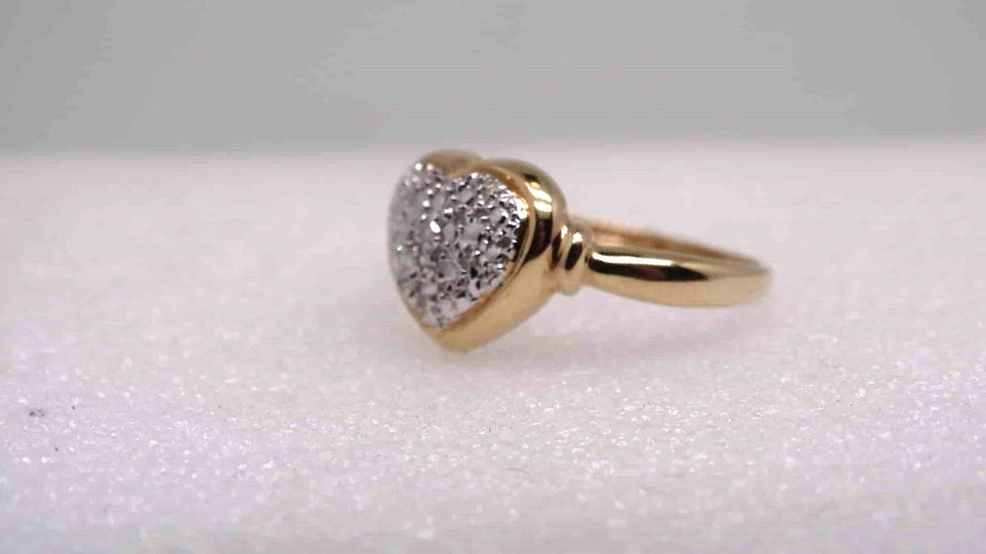 Bague 56 Bague coeur or et Diamants 58 Facettes 13136