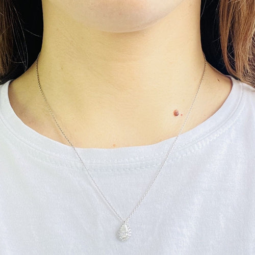 Collier Collier Or avec Diamant Poire 0.50ct 58 Facettes 20400000837