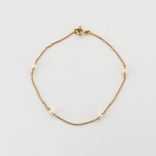 Bracelet Bracelet or jaune maille forçat perle de culture 58 Facettes LP866/8