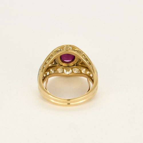 Bague en Or jaune & blanc 18k Rubis