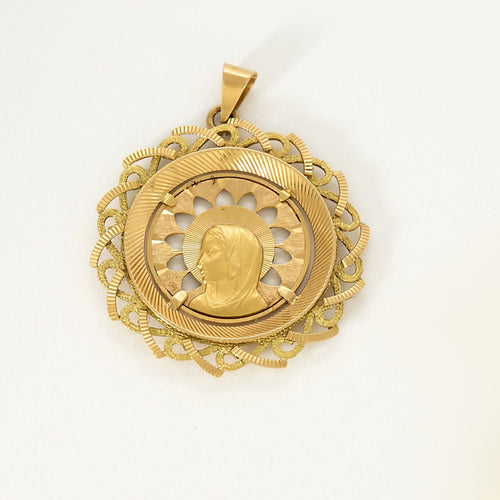 Pendentif Médaille/Pendentif vierge ancien en or jaune 58 Facettes