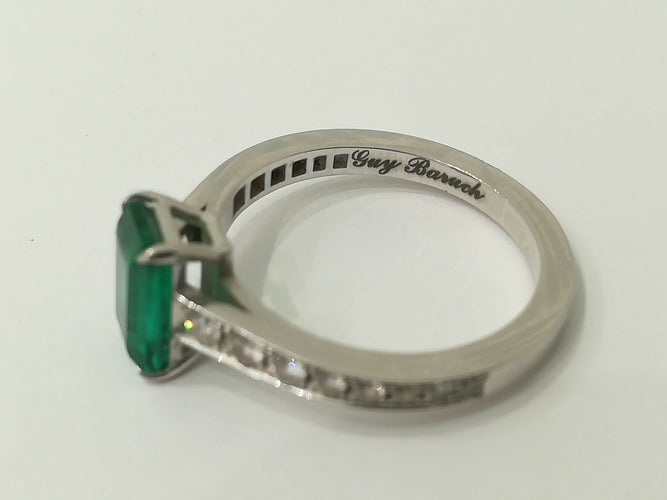 Bague Emeraude Diamants Or Blanc