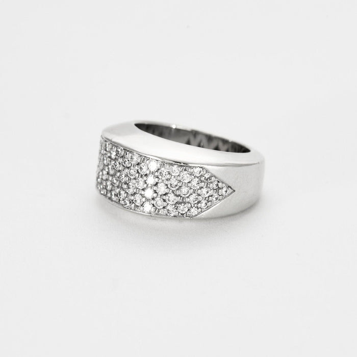 Bague 52 Bague jonc or gris et pavage de diamants 58 Facettes LJ3