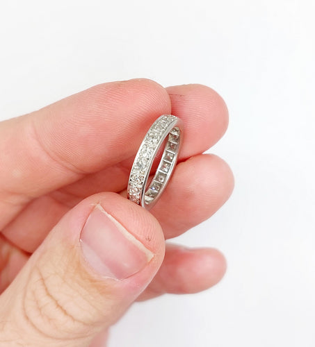 Alliance américaine Art Déco Platine et 0,66 carats de diamants 58 Facettes A06233