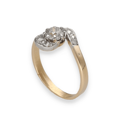 Bague 53.5 Bague 1900 or et platine, diamants taille ancienne 58 Facettes