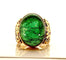 Bague 57 Bague en or jaune ornée tourmaline verte cabochon 58 Facettes AB314