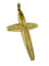 Pendentif croix italienne vintage or jaune, motif d'étoiles