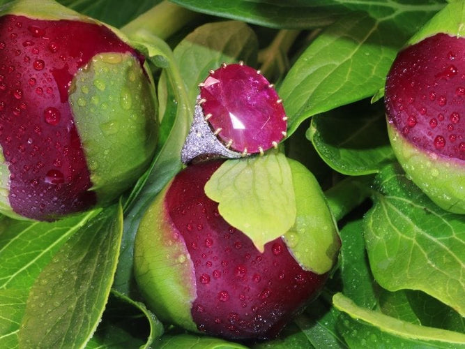 Bague 52 Délice de rubis vintage : bague Art déco avec rubis non traité de 13,5 ct 58 Facettes 17059-0258