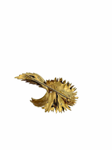 Broche Broche italienne Art déco en or jaune avec diamants 58 Facettes