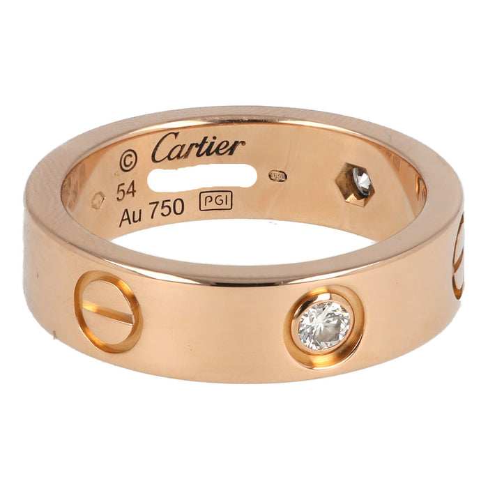 CARTIER - Bague love or rose diamant