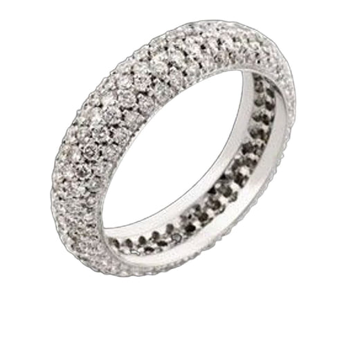 Bague 53 Bague d'éternité en or blanc et diamants 58 Facettes AG-200B257