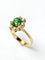 Bague 55.5 Bague rosette contemporaine en or jaune avec une émeraude de 0,6 ct AA+ et des diamants de 0,32 ct 58 Facettes E37