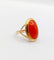 Bague 43 Bague cocktail or rose, cabochon de corail, Art Déco 58 Facettes A06379