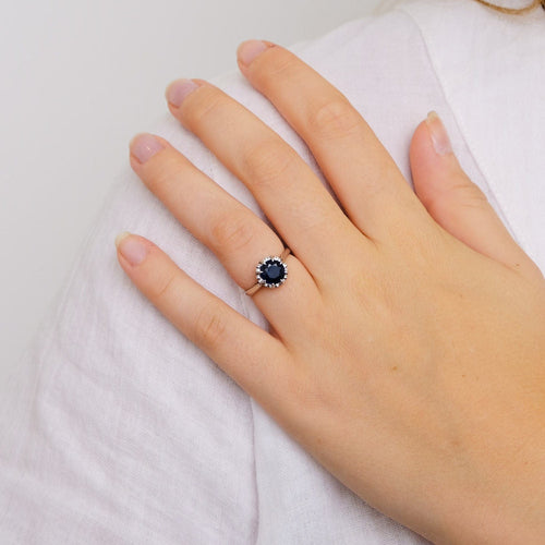 Bague 51 Bague Saphir Or Blanc Platine 58 Facettes