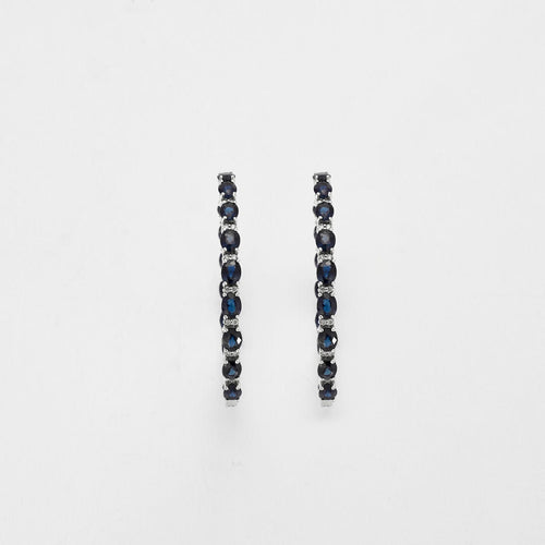 Boucles d'oreilles Boucles d'oreilles créoles saphirs et diamants 58 Facettes 1339