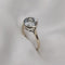Bague 50 Solitaire or blanc aigue-marine 58 Facettes