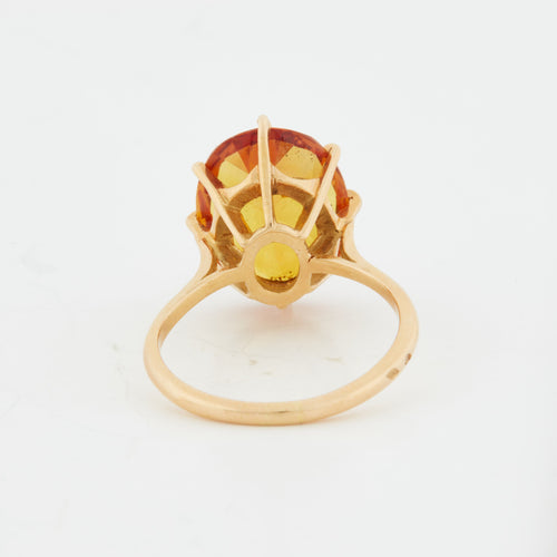Bague 56 Bague Or Jaune - Quartz Fumé Citrine 58 Facettes RÉF 2019/15