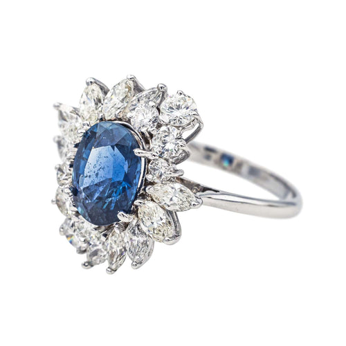 Bague 53 Bague Pompadour Or blanc Saphir, Diamant 58 Facettes 3951650CN