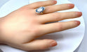 Bague 52 Bague en or blanc et aigue marine 58 Facettes AB319