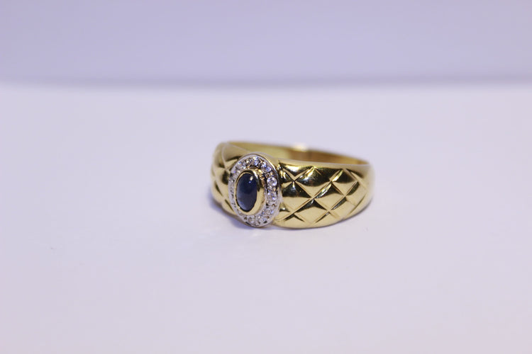 Bague 57 Bague en or Saphir et oxydes de zirconium 58 Facettes