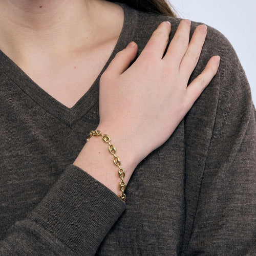 Gourmette Graine de Café or jaune 58 Facettes LP240/1