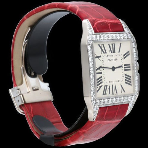 Montre Cartier Montre Santos Dumont Or Blanc 18K 58 Facettes MT36316