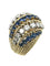 PIAGET. Bague vintage or jaune 18K, saphirs et diamants