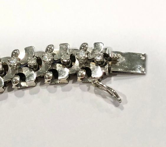 Collier Collier articulé or blanc et diamants 1960 58 Facettes