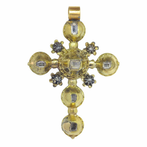 Pendentif L'élégance de l'Antiquité : la croix géorgienne en or et diamants 58 Facettes 22132-0319
