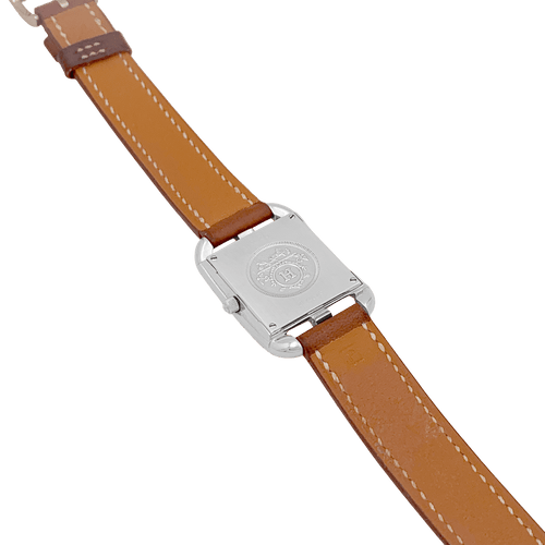 Montre Hermès, "Cape Cod", acier, cuir.