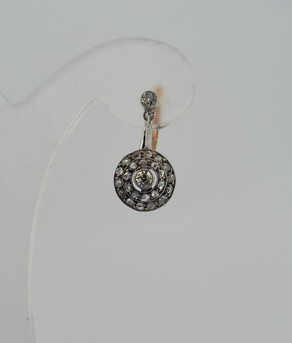 Boucles d'oreilles Boucles d’oreilles anciennes en diamants, or et argent 58 Facettes