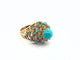 Bague ancienne en or jaune et turquoises