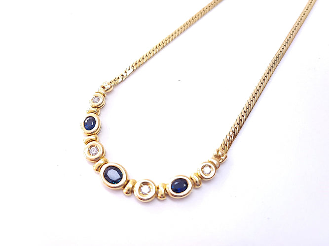 Collier Collier saphirs et diamants or jaune 58 Facettes coll.1693.1