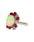 Bague 55 Bague avec Opale entourée de Rubis et Diamants 58 Facettes