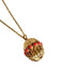 Pendant Yellow gold pendant with imitation coral stones 58 Facettes